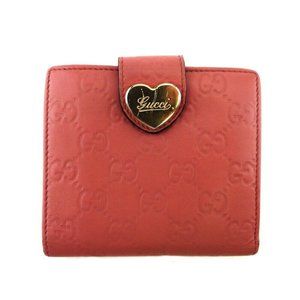 Authenticity guaranteeed  GUCCI W Hook Wallet Gucci Ma Pink Leather